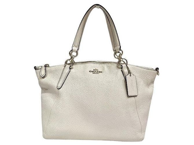 Coach Pebbled Leather Handbag White Cream