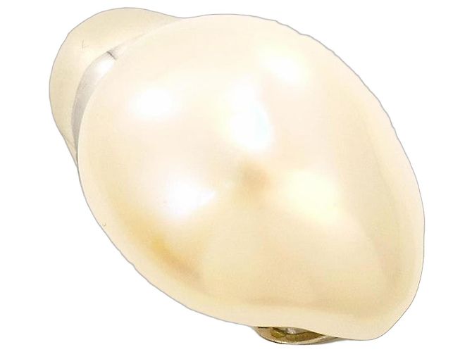 Autre Marque Anel de Ouro Branco Au750 e Pérolas de Água Doce Prata