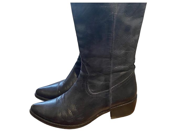 Autre Marque Muratti Lederstiefel Schwarz