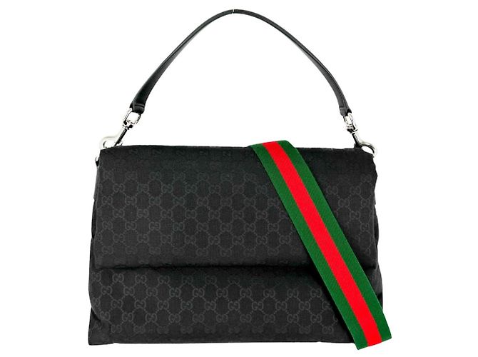 Borsa a mano Gucci da donna - Tela GG bianca e nera Nero Bianco