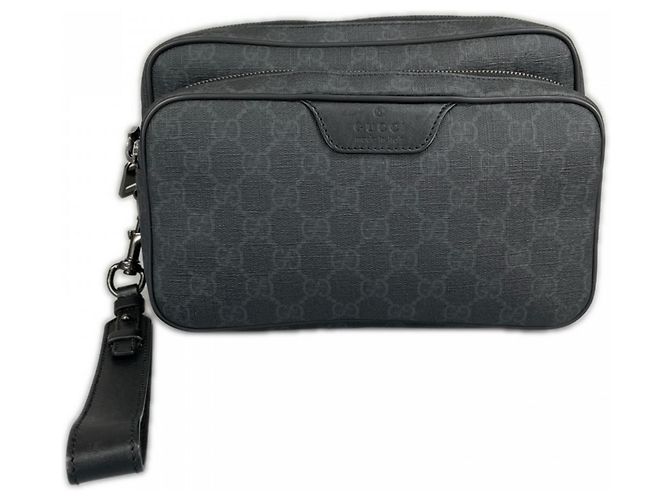 Borsa a pochette Gucci GG Supreme Nero Bianco