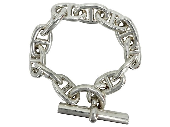 Hermès Pulsera Hermes Chaine d'Ancre TGM Blanco