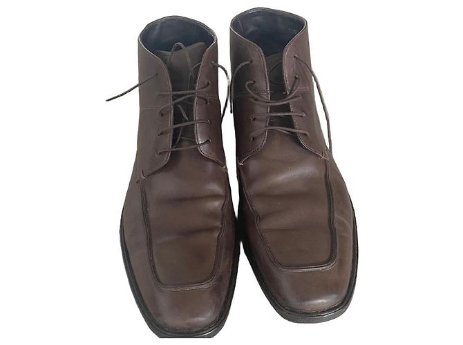 Hugo Boss BOSS Brown Leather Chukka Boots
