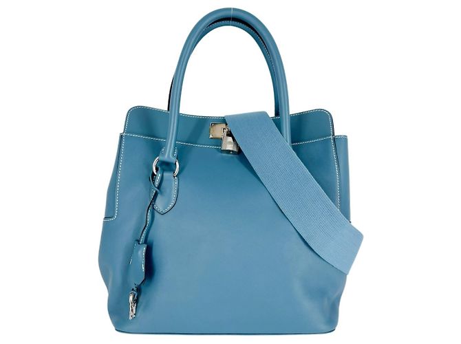Hermès Hermes Toolbox 26 Blue Leather Shoulder Handbag