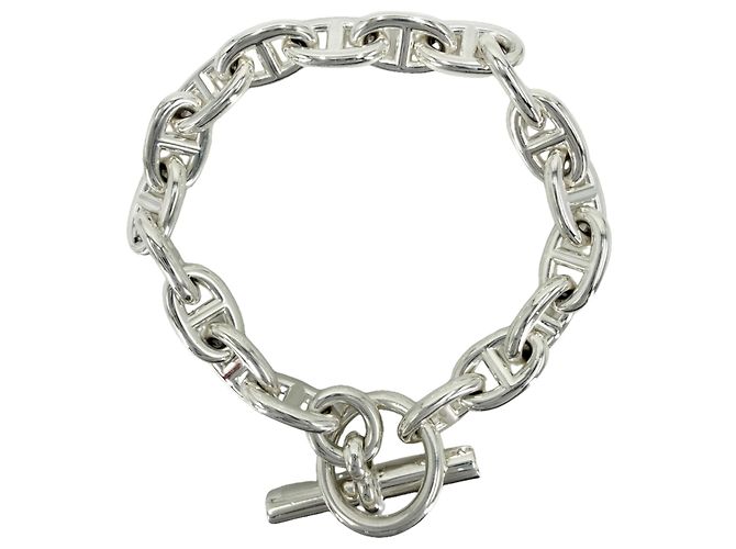Hermès Pulsera de Dijes Hermes Chaine d'Ancre MM Silver