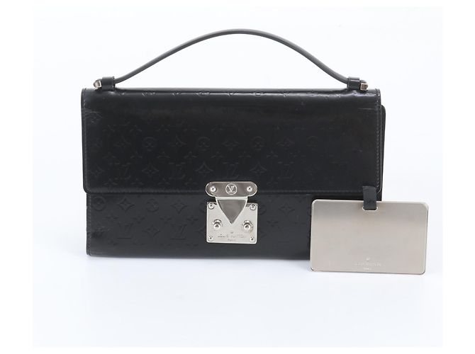 Bolso de mano Louis Vuitton Monogram Mini Glacé Anouchka MM Negro