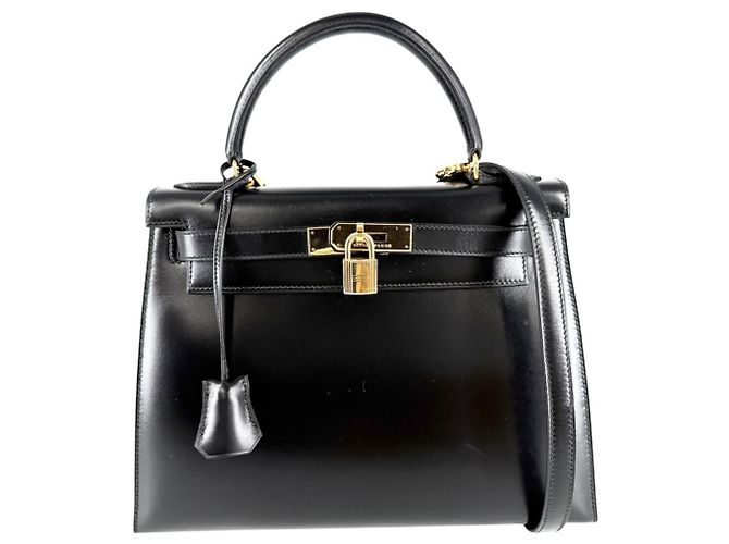Hermès Borsa a tracolla Hermes Kelly 28 in pelle nera Nero