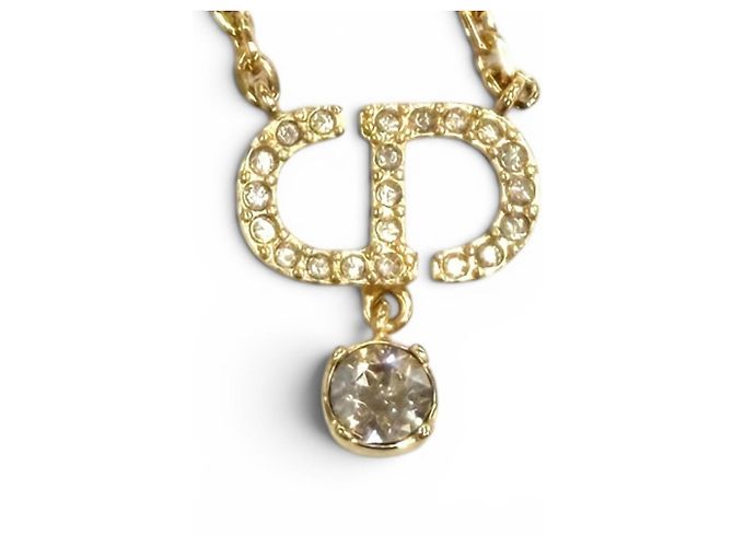 Collana Petit CD con strass Christian Dior D'oro