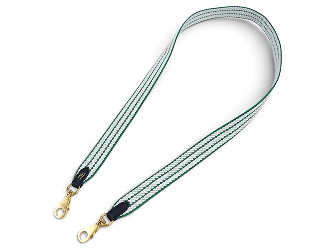 Hermès Hermes Canvas Leather Shoulder Strap White Green