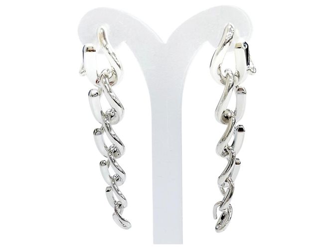 Tiffany & Co Pendientes de botón Tiffany Forge Drop Link en plata