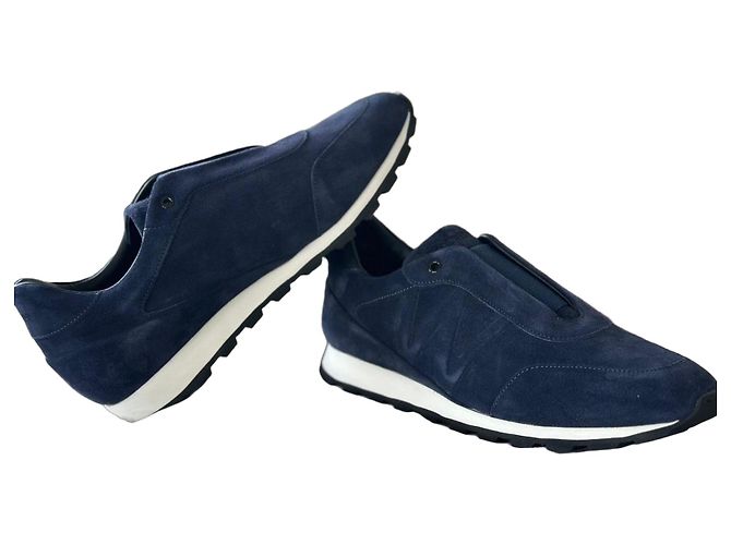 J.M. Weston Baskets en daim bleu marine