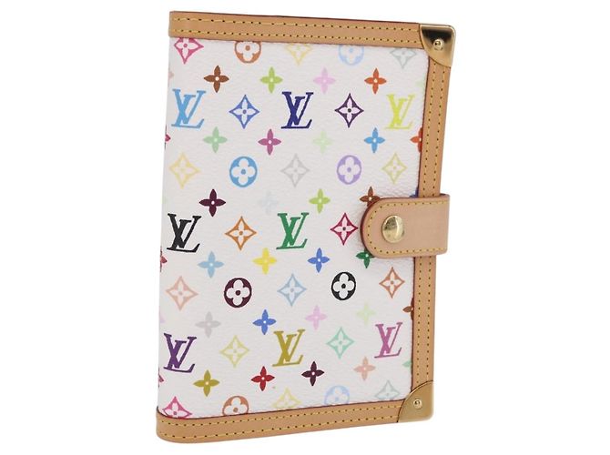 LOUIS VUITTON Monogram Multicolor Agenda PM Planner White R20896 Auth 200261SAV