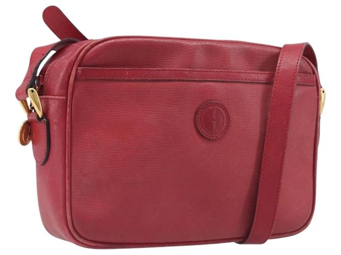 Borsa a tracolla GUCCI in pelle rossa e oro Auth 199603 Rosso D'oro