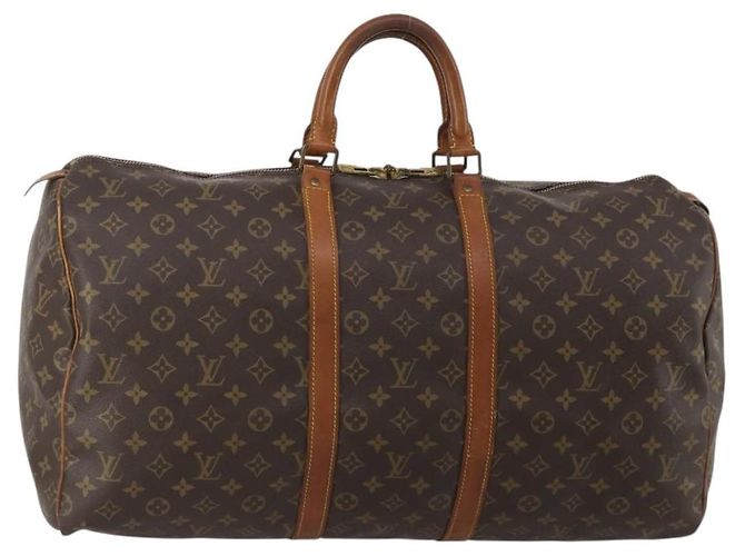 LOUIS VUITTON Monogram Keepall 55 Boston Bag M41424 LV Auth 197524 Monograma