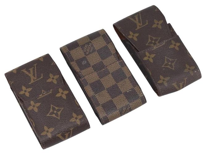 LOUIS VUITTON Monogram Damier Ebene Etui Cigarette Case 3 Set LV Auth BA14540 Monograma