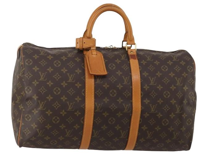 LOUIS VUITTON Monogram Keepall 50 Boston Bag M41426 LV Auth 197000 Monograma