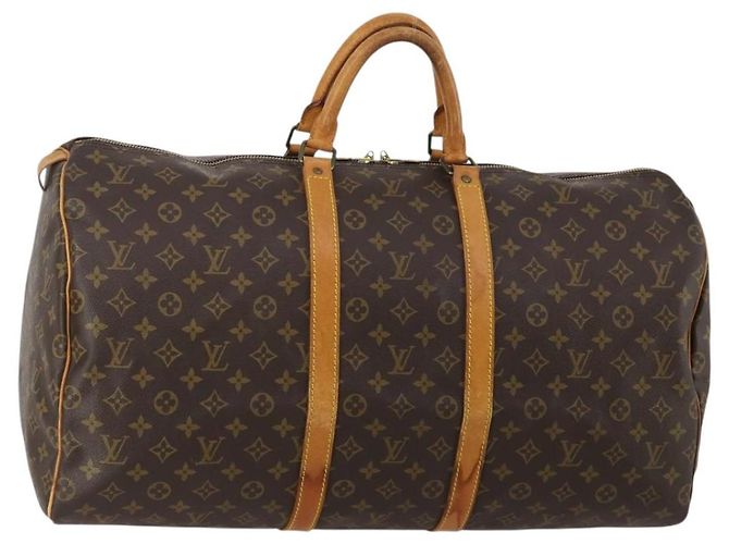 LOUIS VUITTON Monogram Keepall 55 Boston Bag M41424 LV Auth 195172 Monograma