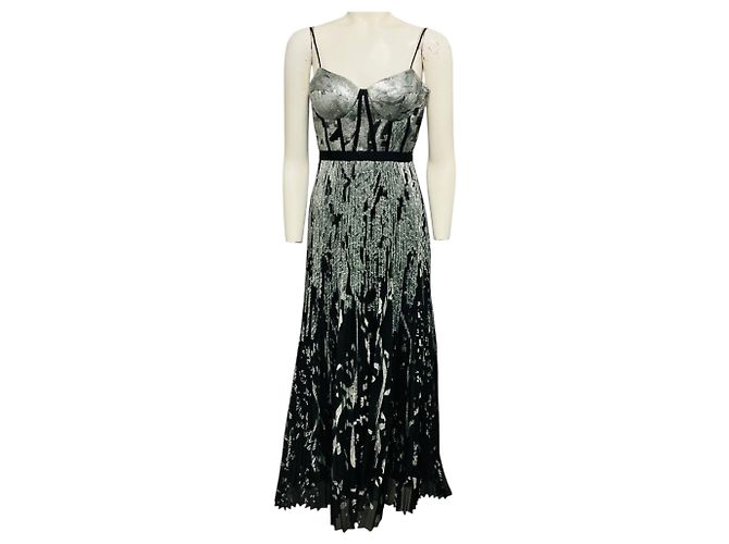 Jonathan Simkhai Simkhai Silver Metallic Brielle Bustier-Kleid Silber