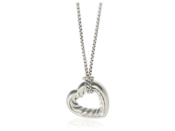 Collar Corazón Cable de Plata de Ley David Yurman