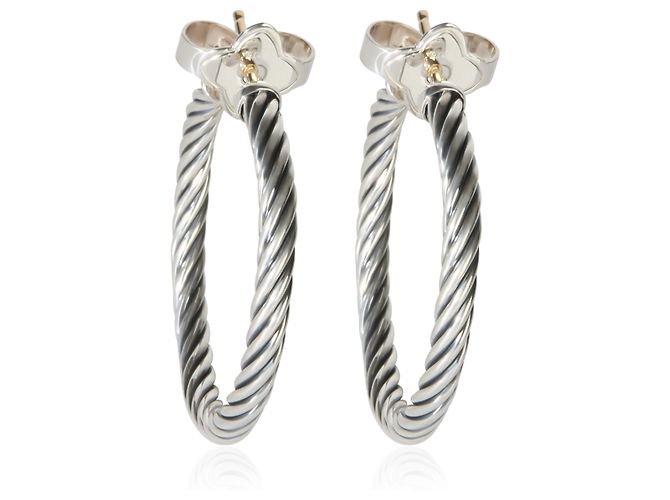 Pendientes de aro Cable en plata de ley David Yurman