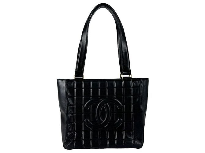 Borsa Chanel Chocolate Bar in pelle nera Nero