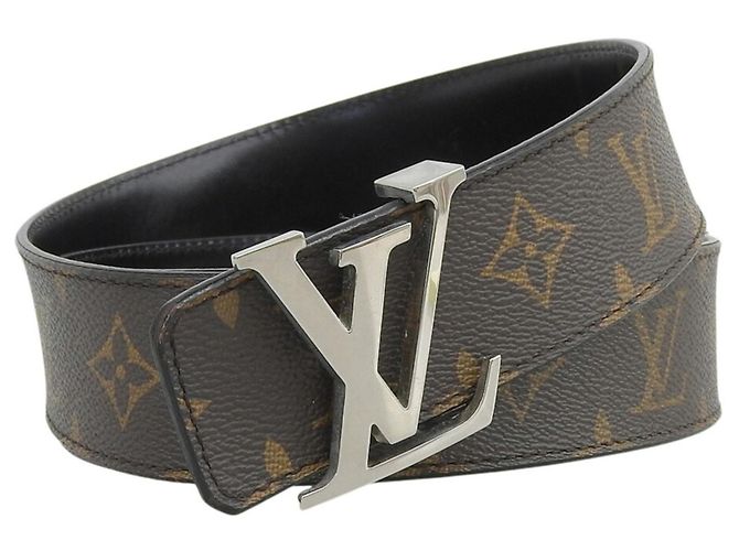 Louis Vuitton Monogram Ceinture LV Initials Waist Belt Black