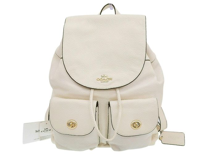 Coach F29008 Leather Backpack White