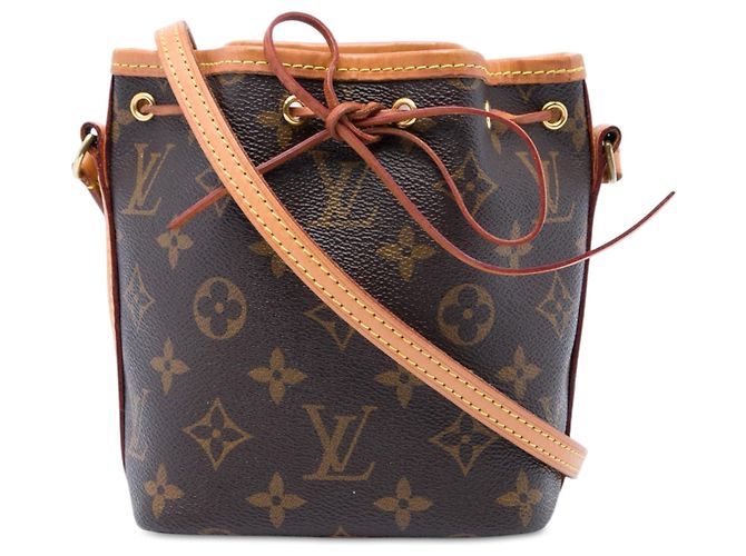 Borsa a secchiello Louis Vuitton Monogram Nano Noe Marrone