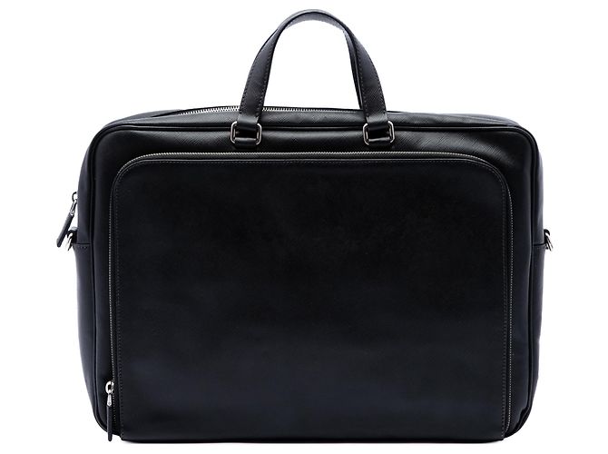 Borsa business Prada Saffiano nera Nero