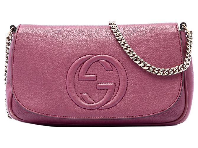 Borsa a tracolla Soho Chain Gucci Medium in pelle di vitello rosa