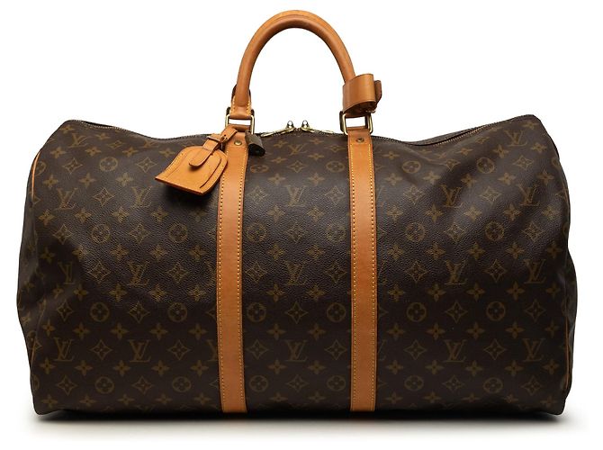Borsa da viaggio Louis Vuitton Monogram Keepall 55 Marrone