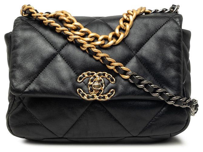 Bolso Chanel 19 Flap Medium de piel de cordero negro