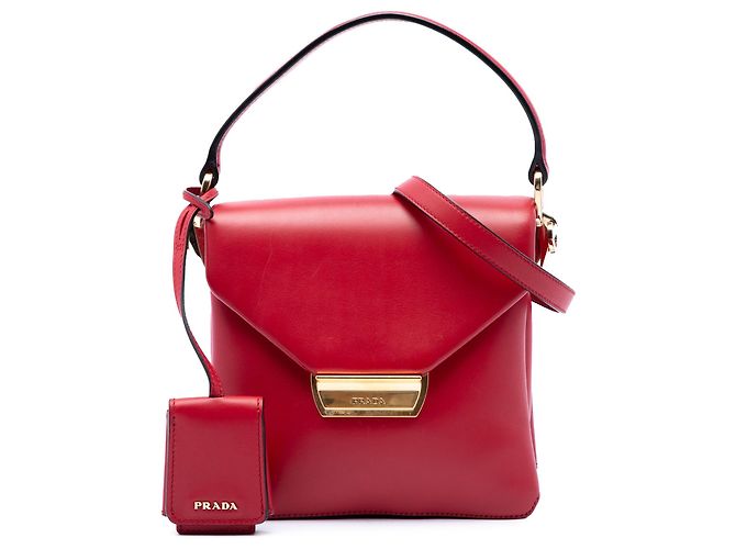 Borsa a mano Prada Ingrid rossa con manico superiore e patta Rosso