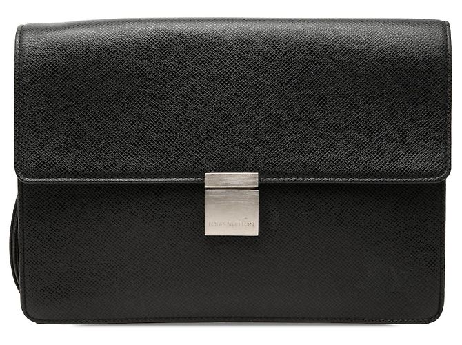 Borsa a Clutch Louis Vuitton Taiga Selenga Nera Nero