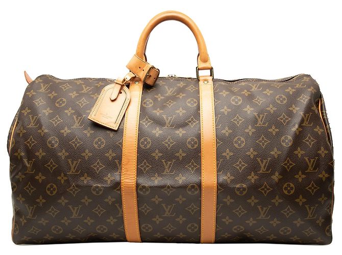Borsa da viaggio Louis Vuitton Monogram Keepall 55 Marrone