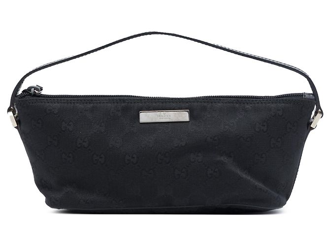 Borsa a tracolla Gucci GG Canvas Boat nera Nero