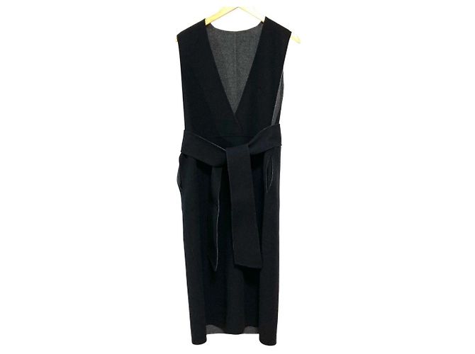 Autre Marque Drawer Wollkleid Schwarz