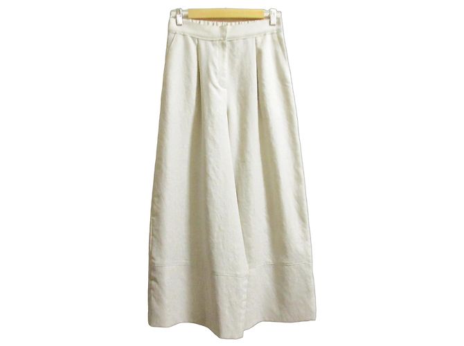 Autre Marque TO BE CHIC Calças largas Branco Fora de branco