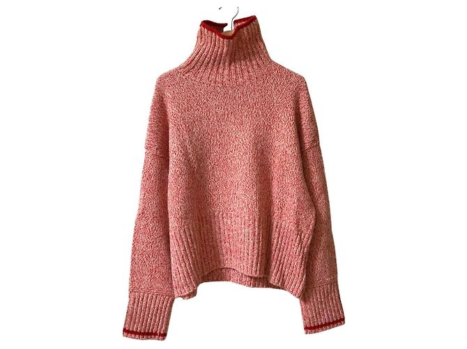 Autre Marque MACPHEE Fine Lambswool Turtleneck Pullover Red
