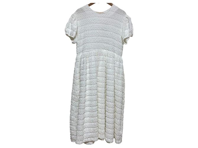 Autre Marque UNMINOU Kleid mit Raffung Weiß