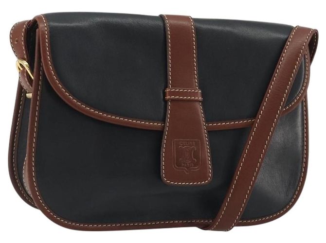 Céline CELINE Shoulder Bag Leather Black Brown