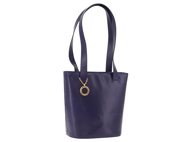 Céline CELINE Bolsa de ombro Circle em couro roxo e dourado