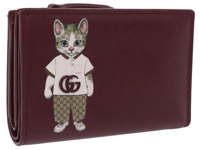 GUCCI Wallet Leather Higuchi Yuko Collaboration Bordeaux 847923