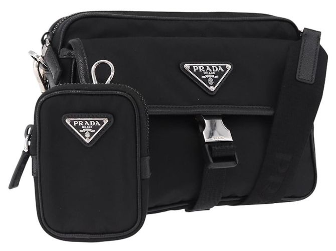 PRADA Sac à épaule Nylon Black Silver