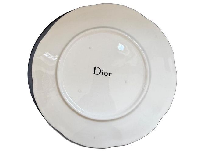 Dior Trompe-l'Oeil Walnut and Hazelnut Decorative Plate - Ecru Ceramic Brown White