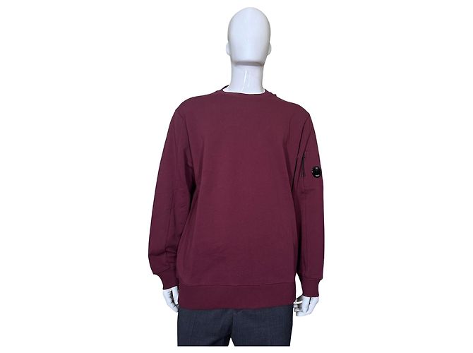 Autre Marque C.P. Company Bordeauxrotes Light Fleece Crew Neck Sweatshirt