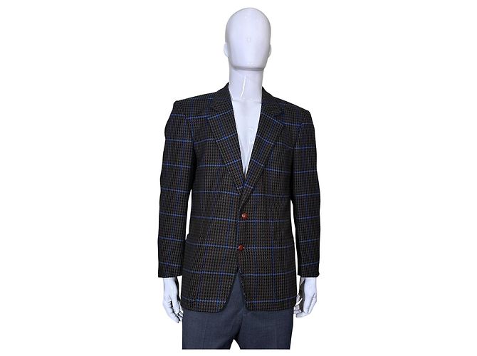 Bogner Blazer Xadrez para Homem Marrom Azul