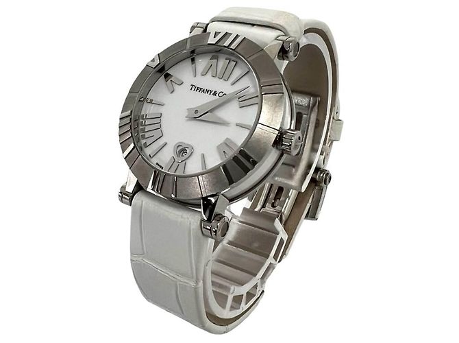 Tiffany & Co Relógio de pulso Tiffany Atlas em aço inoxidável e couro, quartzo