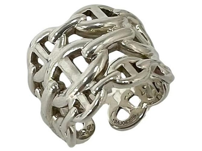 Ring Hermès Anel Hermes Enchainée GM em Prata 925