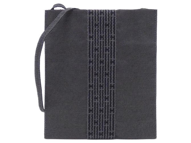 Hermès Hermes Herline Pochette Schultertasche Schwarz